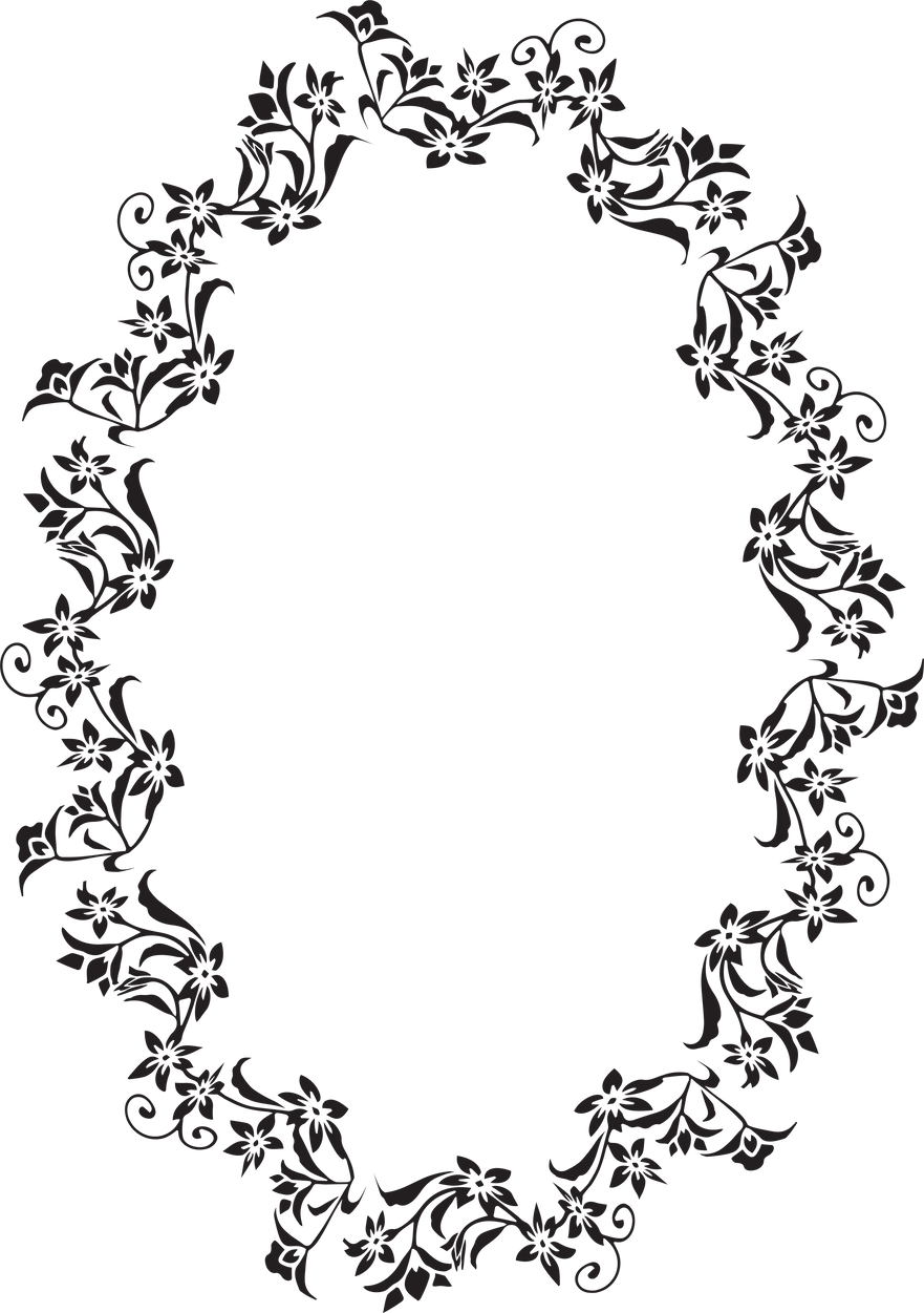 Vintage Frames Floral Oval Ornate Black